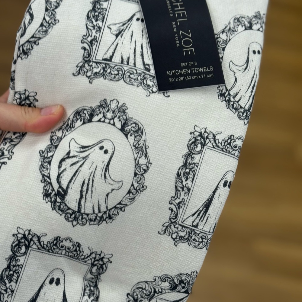 Rachel Zoe Black and White Ghost Kitchen Towels